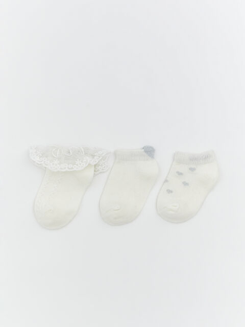 LCW Kids Kız Bebek Patik Çorap 3'lü - S66659Z1-FDU