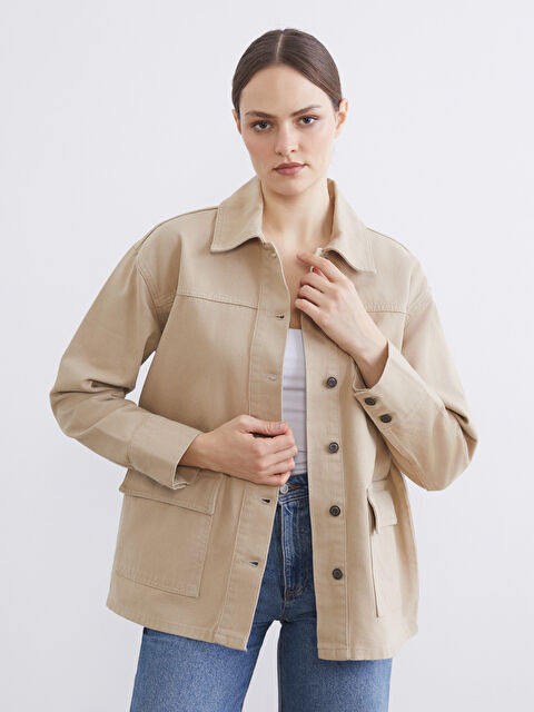 LCWAIKIKI Classic Gömlek Yaka Kadın Ceket - S66678Z8-CTX