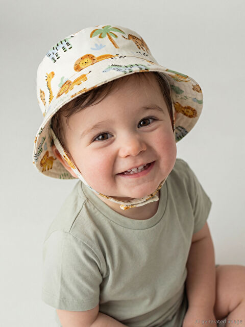 LCW baby Baskılı Erkek Bebek Bucket Şapka - S66682Z1-LQB