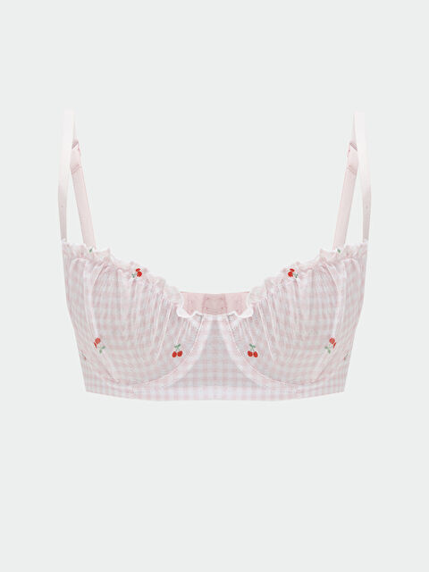 LCW Young Balenli Dolgusuz Kiraz Nakışlı Damla Sütyen - S66704Z8-LT4