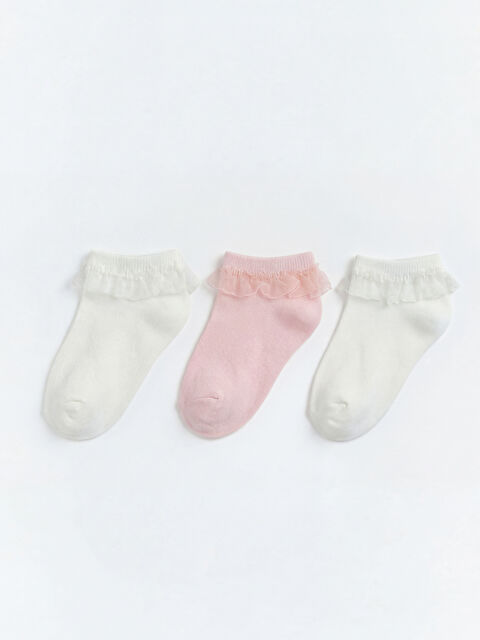 LCW baby Kız Bebek Patik Çorap 3'lü - S66729Z1-Q6K