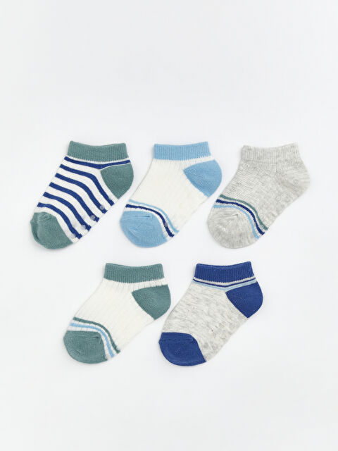 LCW baby Erkek Bebek Çizgili Patik Çorap 5'li - S66740Z1-FDU