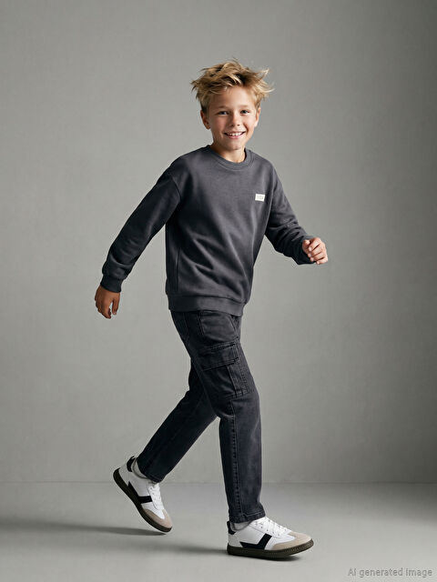 LCW Kids Regular Fit Erkek Çocuk Kargo Jean Pantolon - S66756Z4-M0U