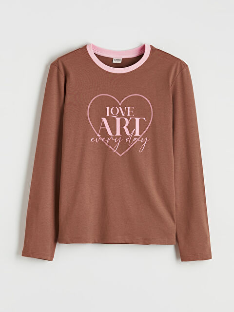 LCW Kids Қыздар қоңыр Футболка - S66825Z4-H31