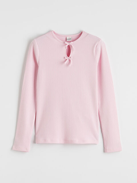 LCW Kids Fiyonk Detaylı Kız Çocuk Tişört - S66840Z4-FWJ