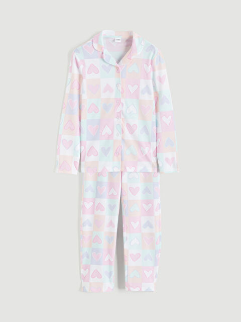 LCW Kids Gömlek Yaka Kız Çocuk Pijama Takımı - S66889Z4-LU7