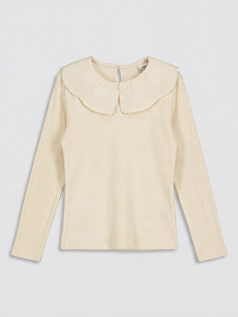 LCW Kids Bebe Yaka Fisto Detaylı Kız Çocuk Tişört - S66948Z4-FDP