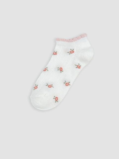 LCW Kids Çiçekli Kız Çocuk Patik Çorap