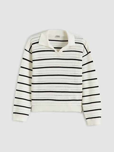 LCW Kids Girl ECRU Sweater - S66989Z4-SZ5