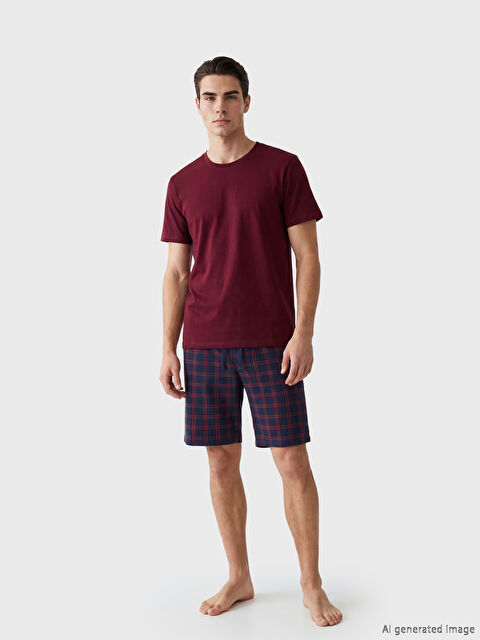 LC WAIKIKI Plaid Men's Shortie Pyjama Set