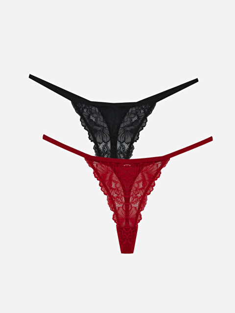 LCW DREAM Dantelli Tanga Külot 2'li - S67114Z8-CVL