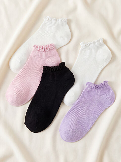 LCW Kids Basic Kız Çocuk Patik Çorap 5'li