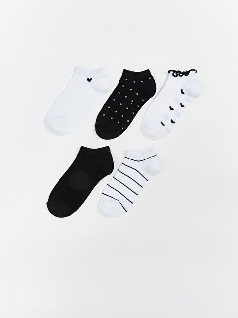 LCW Kids Desenli Kız Çocuk Patik Çorap 5'li - S67147Z4-JYX