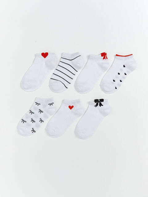 LCW Kids Desenli Kız Çocuk Patik Çorap 7'li - S67148Z4-JYX