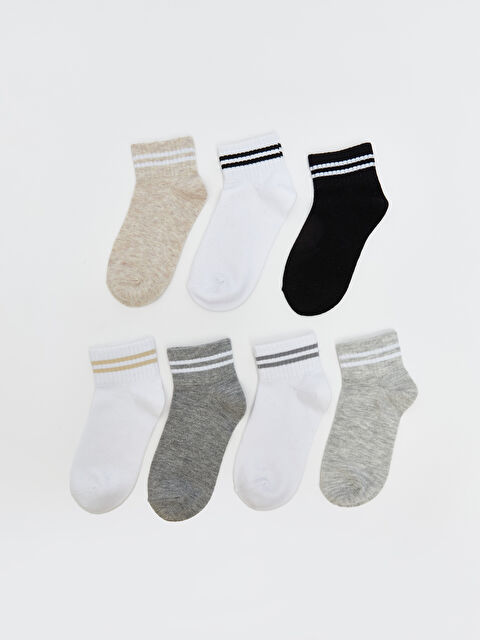 LCW Kids Çizgili Kız Çocuk Patik Çorap 7'li - S67155Z4-JYX