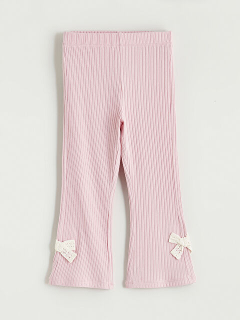 LCW Kids Girls' flared leggings with bow detail. - S67276Z1-G0U