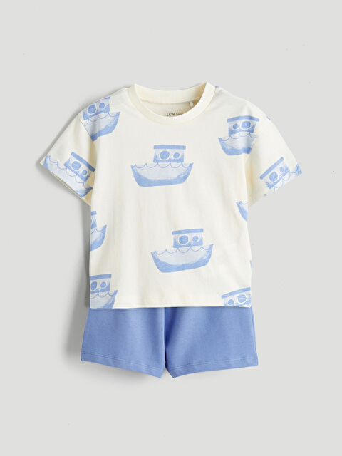 LCW baby Bisiklet Yaka Erkek Bebek Tişört ve Şort - S67279Z1-LRA