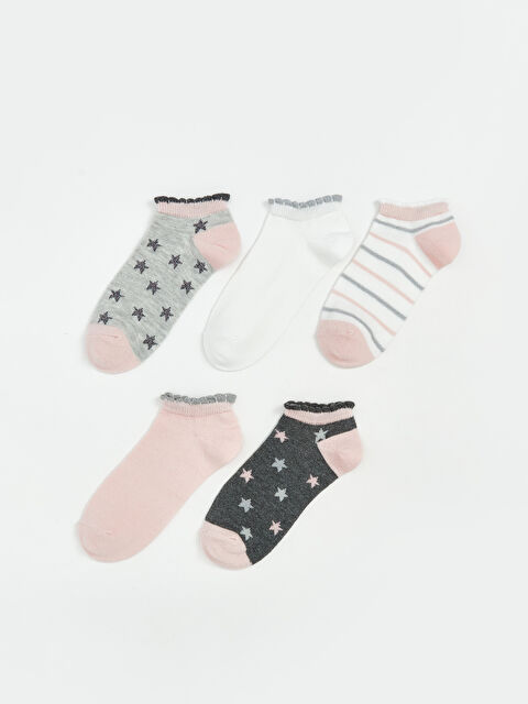 LCW Kids Desenli Kız Çocuk Patik Çorap 5'li - S67310Z4-LAL