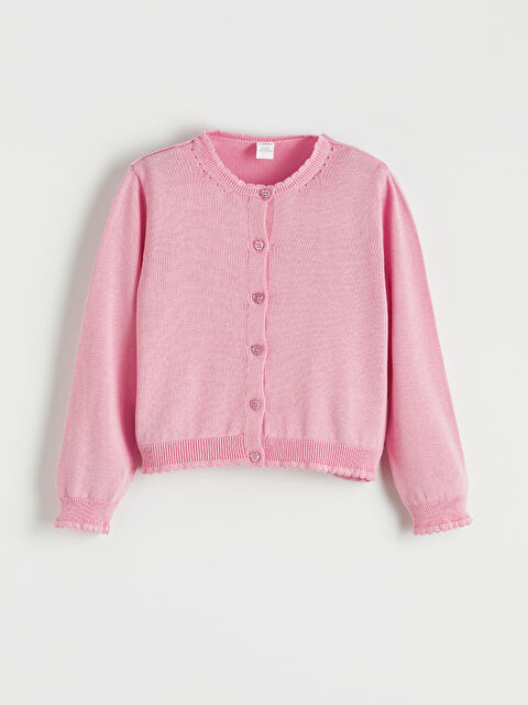 LCW Kids Kız Çocuk Bisiklet Yaka Triko Hırka - S67330Z1-G4X