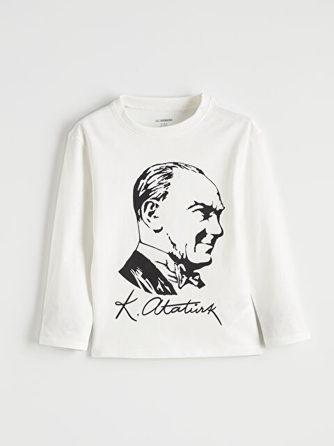 LCW Kids Bisiklet Yaka Atatürk Baskılı Erkek Çocuk Tişört - S67389Z1-R9J