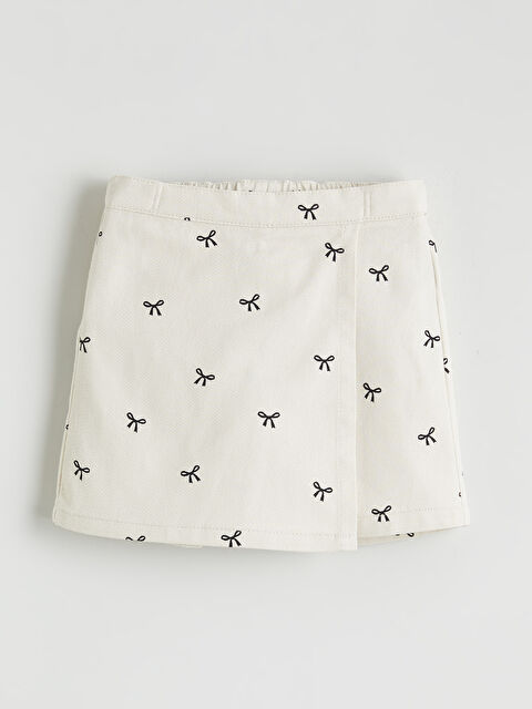 LCW Kids SVETLO BEŽ Suknja šorts na preklop Devojka - S67542Z1-LRA