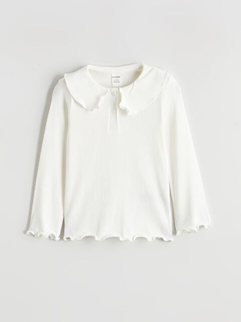 LCW Kids Bebe Yaka Fırfırlı Kız Çocuk Bluz - S67601Z1-R9J
