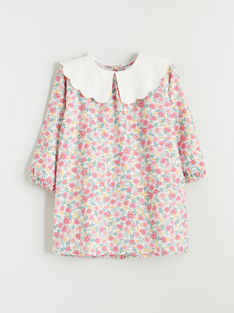 LCW Kids Bebe Yaka Çiçekli Kız Çocuk Elbise - S67619Z1-LT4