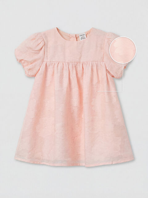 LCW baby Bisiklet Yaka Desenli Kız Bebek Elbise - S67651Z1-JM1