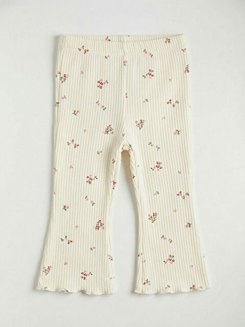 LCW baby Çiçekli İspanyol Paça Kız Bebek Tayt - S67662Z1-LRA