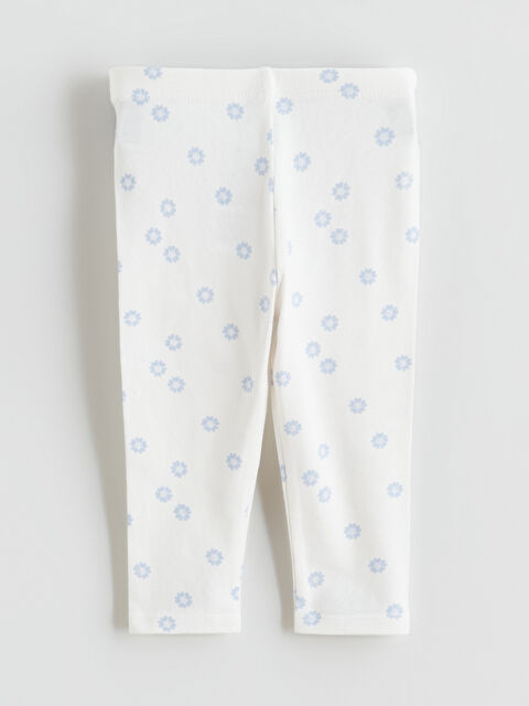 LCW baby Beli Lastikli Çiçekli Kız Bebek Tayt - S67700Z1-LRA