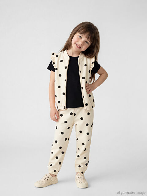 LCW Kids Puantiyeli Kız Çocuk Jogger Eşofman Altı - S67710Z1-SWC