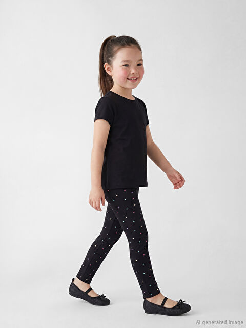 LCW Kids Desenli Kız Çocuk Tayt - S67739Z1-LQJ