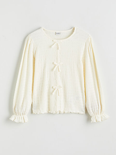 LCW Kids Fiyonk Detaylı Kız Çocuk Tişört - S67749Z4-FDW