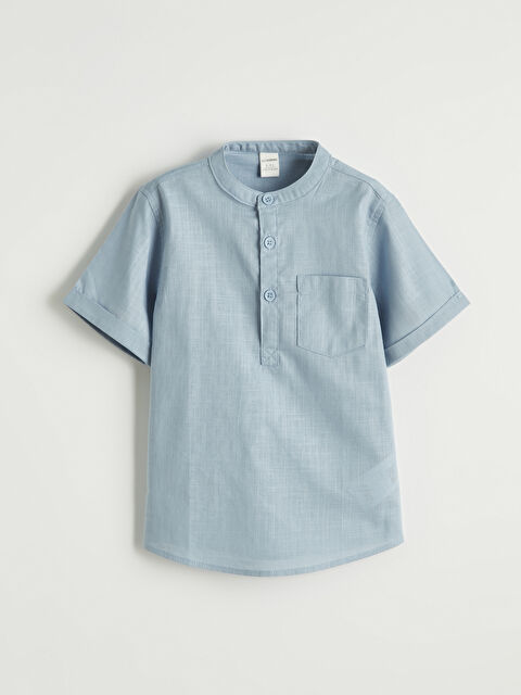 LCW Kids Mandarin Collar Shirt for Baby Boys - S67750Z1-GLL