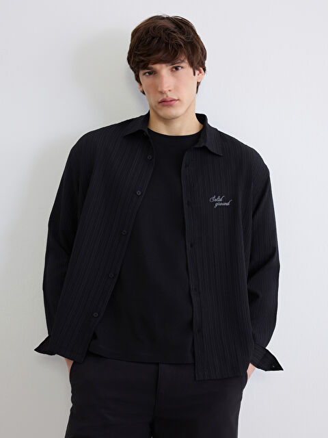 XSIDE Loose Fit Nakışlı Erkek Gömlek - S67752Z8-RQL