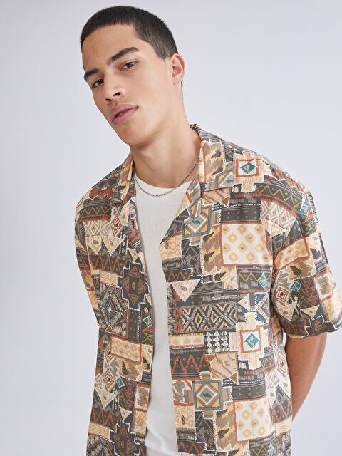 XSIDE Men's Regular Fit Resort Collar Shirt - S67771Z8-LQY