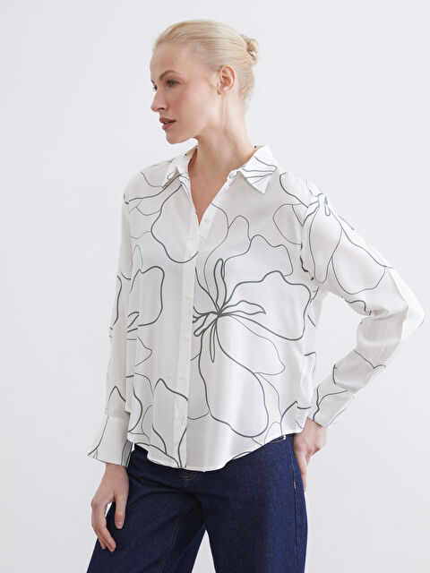 LCWAIKIKI Classic Floral Oversized Women's Shirt - S67776Z8-LS6