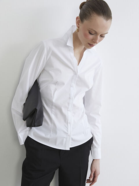 LCWAIKIKI Classic Regular Fit Poplin Kadın Gömlek - S67781Z8-FFB