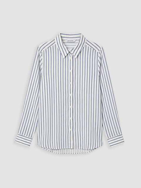 LCW EVERYDAY Полосатая свободная рубашка для женщин - S67787Z8-LGS