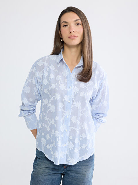 LCWAIKIKI Classic Women's Shirt with Floral Embroidery - S67789Z8-DHU