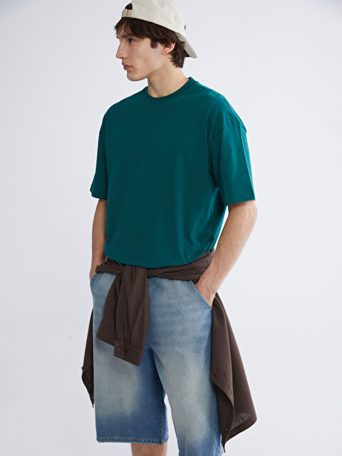 XSIDE Crew Neck Short Sleeve Basic Men's T-Shirt - S67841Z8-JRU