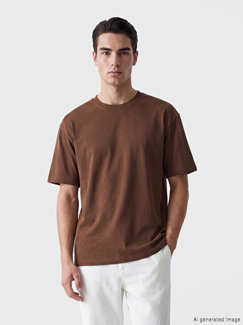 XSIDE Loose Fit %100 Cotton Basic Men's T-Shirt