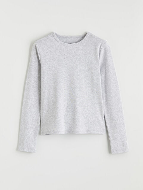 LCW Kids Uzun Kollu Bisiklet Yaka Kız Çocuk Tişört - S67857Z4-D5C