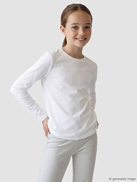 LCW Kids Bisiklet Yaka Basic Kız Çocuk Tişört - S67859Z4-Q6K
