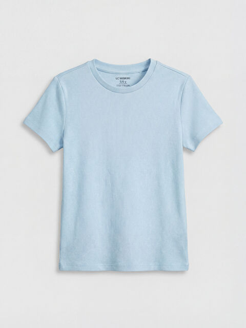 LCW Kids Kız Çocuk Bisiklet Yaka Fitilli Tişört - S67861Z4-QJH