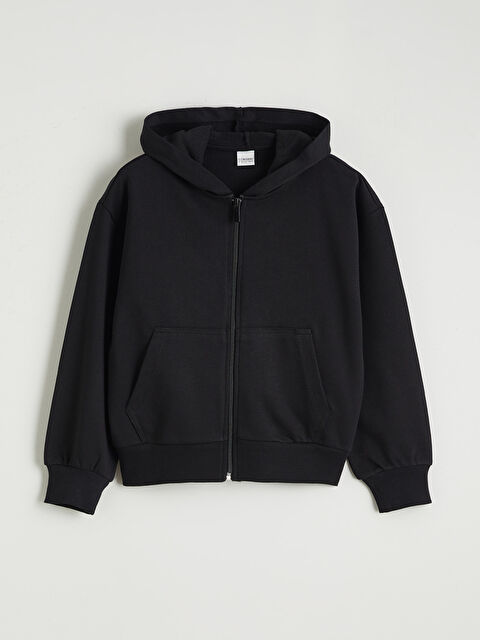 LCW Kids Kapüşonlu Kız Çocuk Fermuarlı Sweatshirt - S67865Z4-CVL