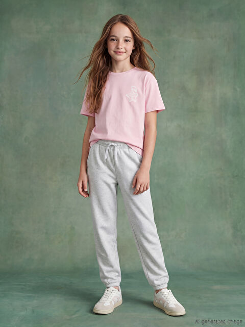 LCW Kids Beli Lastikli Kız Çocuk Jogger Eşofman Altı