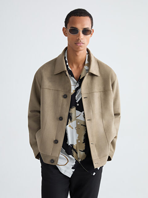 LCW Vision Rahat Kalıp Erkek Süet Mont - S67897Z8-DYG