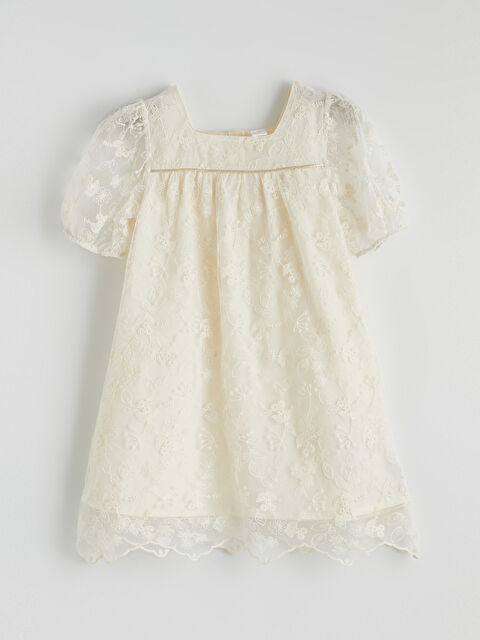 LCW Kids Kız Çocuk Nakışlı Dantel Elbise - S67990Z1-1D3
