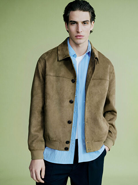 LCW Vision Standart Kalıp Erkek Süet Mont - S68054Z8-KK7